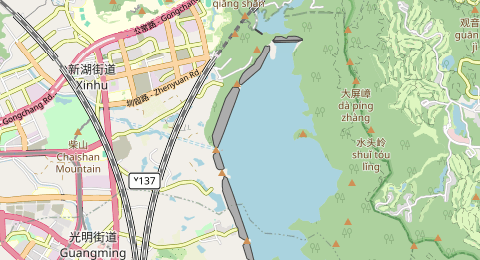 公明水库 所在位置地图