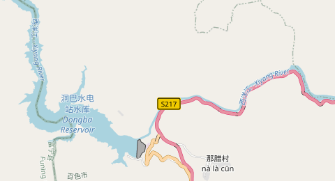 洞巴电站水库出口 所在位置地图