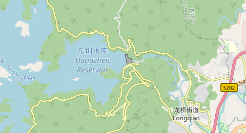 东圳水库出口 所在位置地图