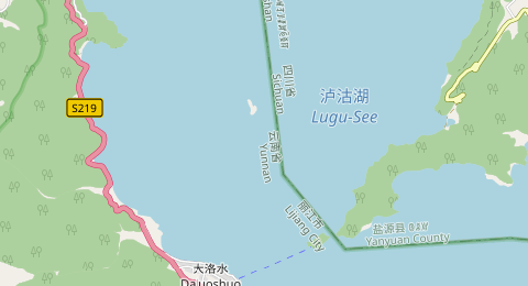 泸沽湖湖心 所在位置地图